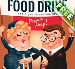 慈善拍卖传单模板：Charity Food Drive